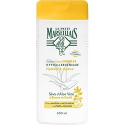 Le Petit Marseillais Douche & Bain Surgras Hypoallergénique Hydrate & Apaise Sève d’Aloe Vera & Karité 650ml (lot de 2)
