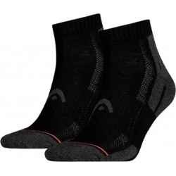 Head Chaussettes Performance Quarter Gris Noir Taille 43 à 46 (lot de 4 paires)