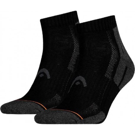 Head Chaussettes Performance Quarter Gris Noir Taille 43 à 46 (lot de 4 paires)
