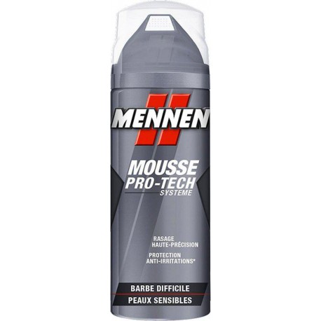 Mennen Mousse Pro-Tech Systeme Barbe Difficile Peaux Sensibles 250ml (lot de 4)