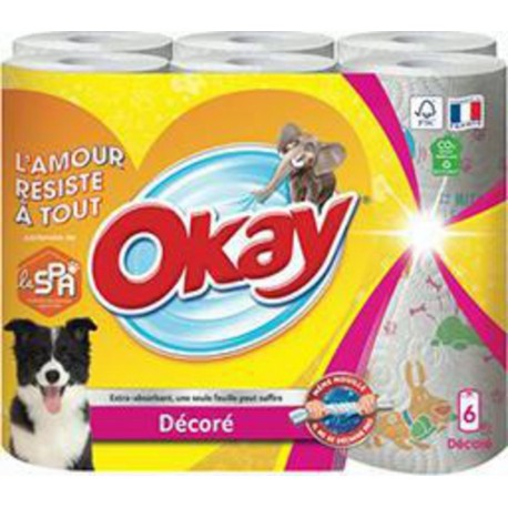 Okay Essuie-tout Décor 6 rouleaux