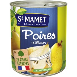 St Mamet Fruits au sirop Poires Williams 455g
