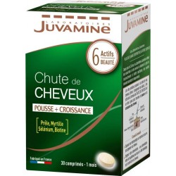JUVAMINE COMPLEXE MULTI INGREDIENT CHEVEUX BOITE CARTON COMPRIME ADULTE CHUTE DE CHEVEUX 30CT 1CT