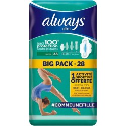Always Ultra Serviettes Hygiéniques Taille 1 Normal Big Pack x28 (lot de 2)
