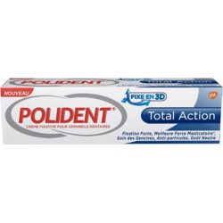 Polident Fixe en 3D Total Action Fixation Forte Meilleure Force Masticatoire 40g (lot de 3)