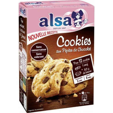 Alsa Préparation Cookies Pépites de Chocolat 300g