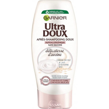 GARNIER ULTRA DOUX Après-shampoing lait d'avoine Crème de riz 200ml