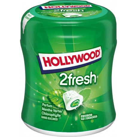 Hollywood Chewing-gum Menthe Verte sans sucres 88g