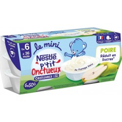 Nestlé Dessert bébé petit onctueux poire 6x50g 300g