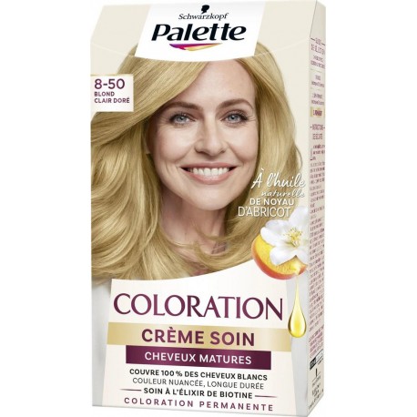Schwarzkopf CLAIR PALETTE ELIXIR DE BIOTINE & HUILE DE NOYAUX D'ABRICOT crème soin 8-50 blond clair doré