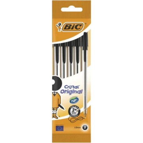 Bic Cristal Original Stylo Noir 1.0mm x5 (lot de 2)