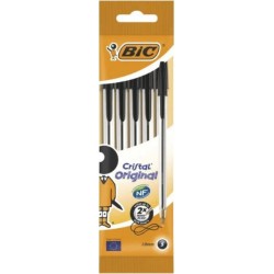 Bic Cristal Original Stylo Noir 1.0mm x5 (lot de 8)