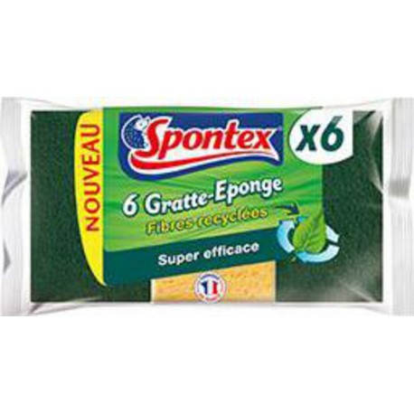 Spontex Gratte-éponge fibres recyclées le lot de 6