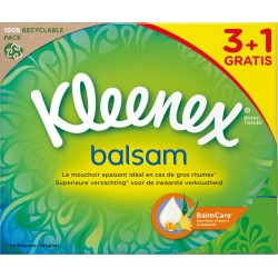 Kleenex Mouchoirs 3en1 Pack Balsam 3+1 3 boîtes 72 mouchoirsn