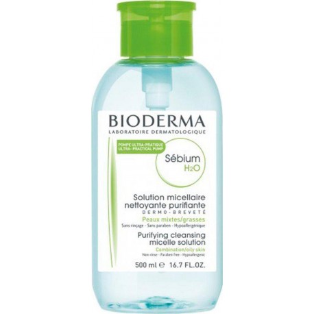 BIODERMA Sébium H2O Solution Micellaire Nettoyante Purifiante Peaux Mixtes Grasses 500ml