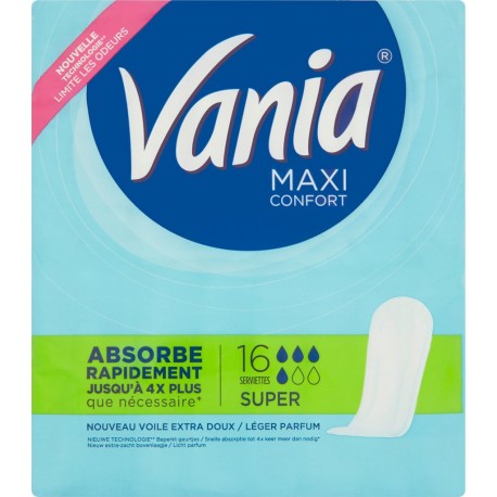 Vania Serviettes hygiéniques Maxi Confort SUPER x16 (lot de 4)
