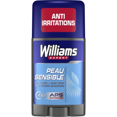 Williams Déodorant peau sensible stick ice 75ml (lot de 3)