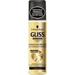 Schwarzkopf Gliss Hair Repair à la Kératine Liquide Ultimate Huile Précieuse Lait Démêlant Express 200ml (lot de 3)