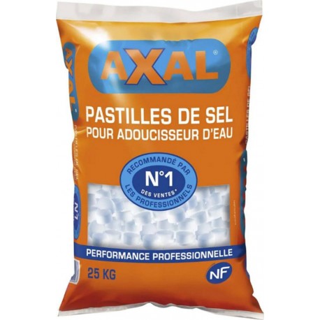 Axal Pastilles De Sel Pour Adoucisseur d’Eau N°1 Des Ventes 25Kg (lot de 3)