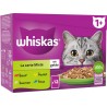WHISKAS Croquettes pour chat en gelée 4 variétés 12x85g 1.02Kg