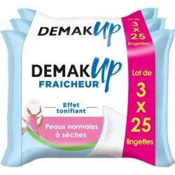 DEMAK'UP LINGETTE DEMAQUILLANTE VISAGE & YEUX 3x25 75CT SEC & SENSIBLE