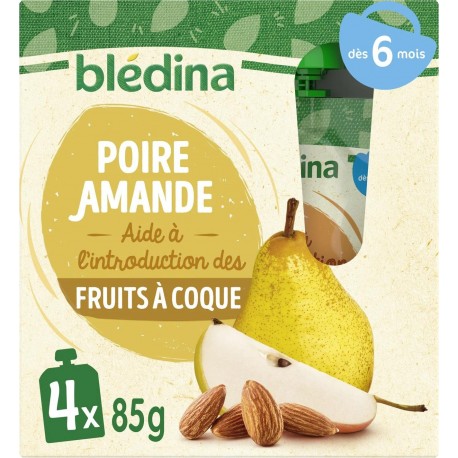 BLEDINA GOURDE POIRE AMANDE 4X85G 340g