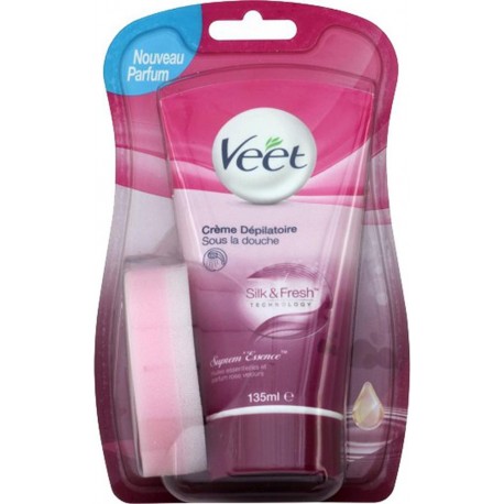 Veet Crème Dépilatoire Sous la Douche Silk & Fresh Technology 135ml (lot de 2)