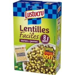LUSTUCRU LENTILLES VERTES JAUNES 2x150g 300g