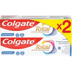 COLGATE Dentifrice Active Prévention Blancheur lot de 2 tubes de 75ml