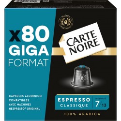 CARTE NOIRE Café Capsules Espresso Classique Intensité 7 Compatible Nespresso 80 capsules