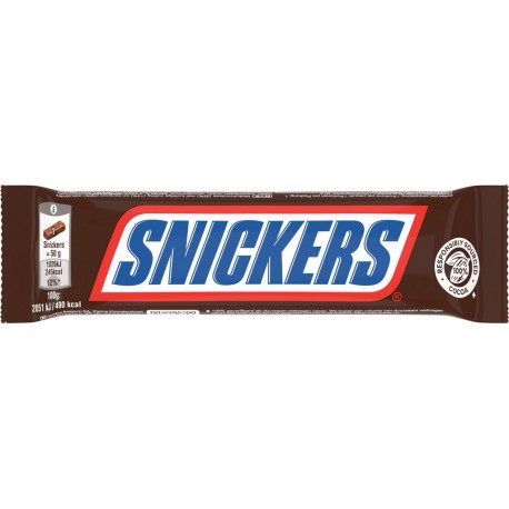 SNICKERS Barres chocolatées Cacahuètes Et Caramel la barre de 50g