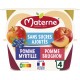 MATERNE Compote Duo Pomme Myrtille, Pomme Brugnon Sans Sucres Ajoutés les 4 pots de 100g