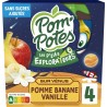 POM'POTES Compotes Les P'tits Explorateurs sur Vénus pomme banane vanille sans sucres ajoutés les 4 gourdes de 90g