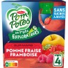 POM'POTES Compotes Les P'tits Explorateurs sur Mars pomme fraise framboise sans sucres ajoutés les 4 gourdes de 90g