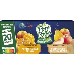 POM'POTES Compote Les P'tits Explo Soleil & Lune les 20 gourdes de 90g