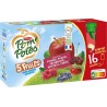 POM'POTES Compotes 5 fruits pomme fraise framboise myrtille cerise sans sucres ajoutés les 16 gourdes de 90g