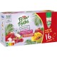 POM'POTES Compotes Recettes Exotiques pomme framboise litchi, mangue papaye sans sucres ajoutés les 16 gourdes de 90g
