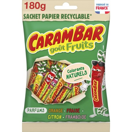 CARAMBAR Bonbons fruits le sachet recyclable de 180g