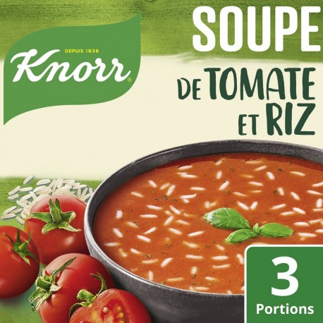 KNORR Soupe Déshydratée Tomate et Riz pour 3 portions