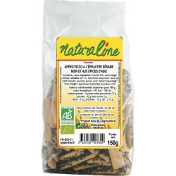 NATURALINE Apéro picco à l'épeautre bio sésame nir et épices d'Asie 150g
