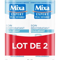 MIXA Soin Visage Réhydratant Anti-Dessèchement Peau Sensible lot de 2 pots de 50ml