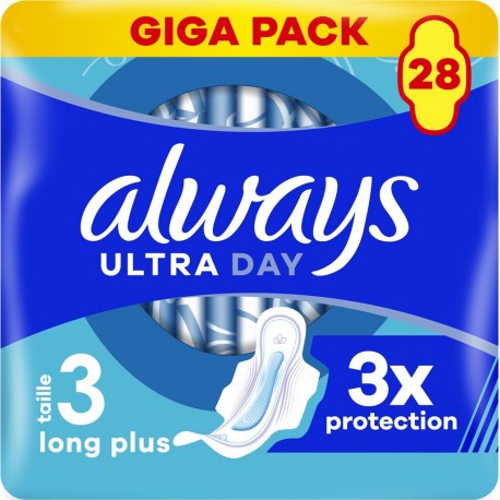 ALWAYS Serviettes Hygiéniques avec Ailettes Ultra Night Taille 3 pack de 28 serviettes hygiéniques