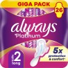ALWAYS Serviettes Hygiéniques avec Ailettes Long Taille 2 Platinum la pack de 26 serviettes hygiéniques