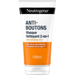 NEUTROGENA Soins Visage Anti-Boutons Masque Nettoyant 2en1 à l'Acide Salicylique 150ml