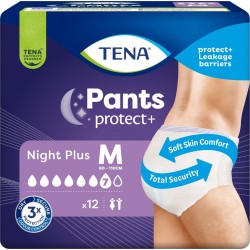 TENA Culottes Incontinence Protect Protect+ Night Plus Medium x12