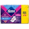NANA Serviettes Hygiéniques avec Ailettes Ultra Large Plus Goodnight Maxi pack de 16 serviettes hygiéniques