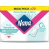 NANA Serviettes Hygiéniques sans Ailettes Ultra Régulier Pure Sensitive pack de 20 serviettes hygiéniques