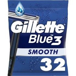 GILLETTE Rasoir Jetables Blue 3 Smooth 32 rasoirs jetables