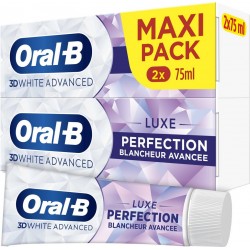 ORAL-B Dentifrice 3d White Luxe Advanced Perfection lot de 2 tubes de 75ml