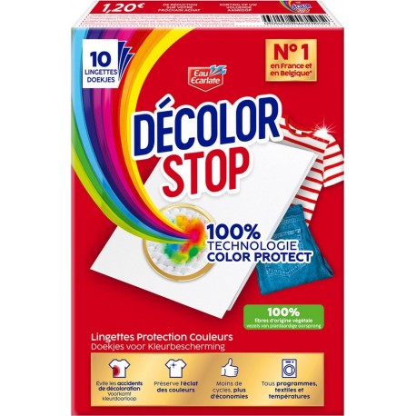 DECOLOR STOP Lingettes Décoloration Protection Couleurs 10 lingettes